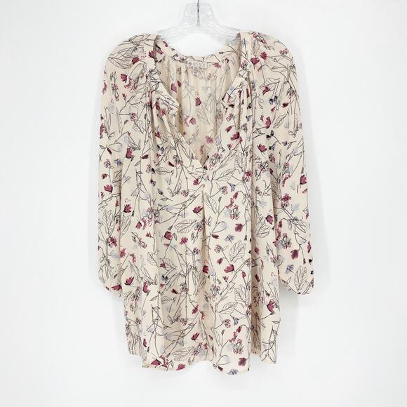 Lila Rose Tops - Lila Rose Long Sleeve Split Neck Floral Top Size 2X